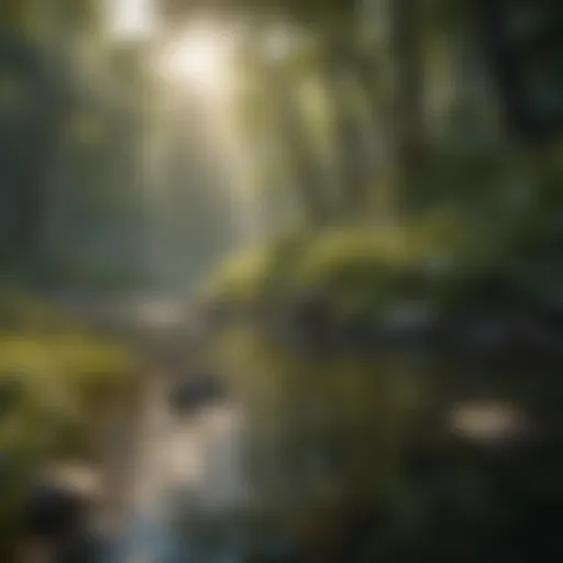 Serene landscape with calming sounds