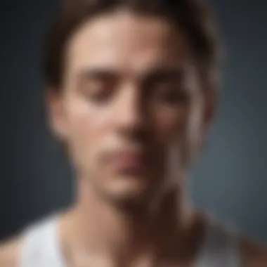 Focused Mindfulness Practice Close-up of a person meditating with a focused expression.