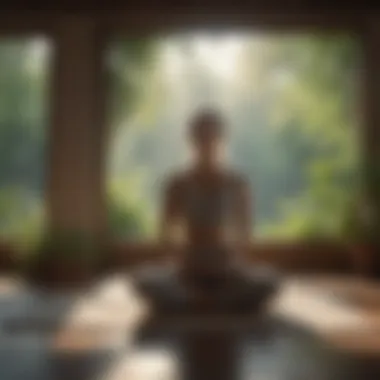 Cultivating Calm: A Morning Ritual Serene setting illustrating a peaceful meditation practice