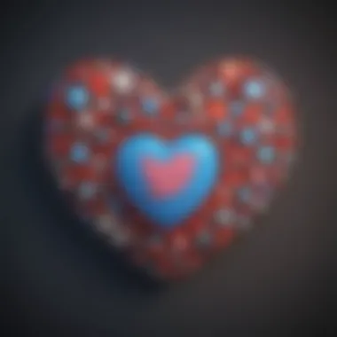 A heart composed of various social media icons