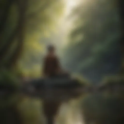 Tranquil meditation scene with nature