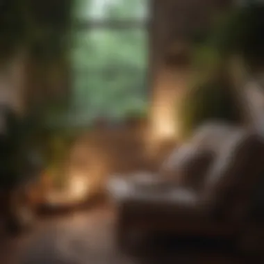 Cozy Reading Nook Cozy reading nook with soft lighting and greenery