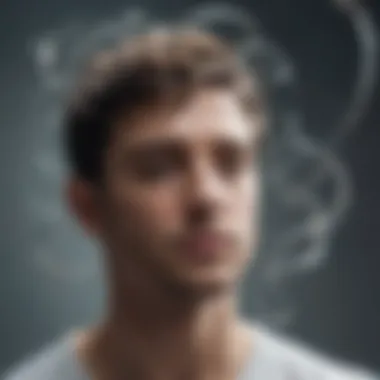 The Complexity of Intrusive Thoughts An abstract depiction of a mind filled with swirling thoughts