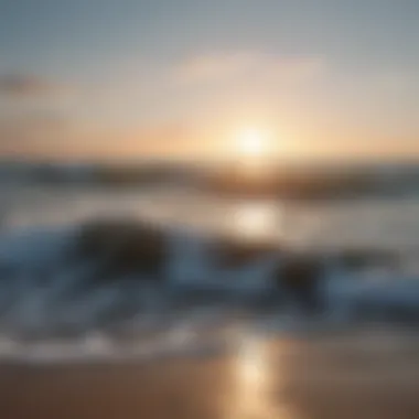 Gentle waves lapping at a quiet shore, symbolizing relaxation