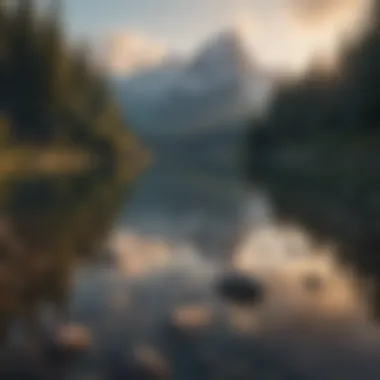 A Place of Calm Reflection Serene mountain landscape reflecting tranquility and calmness