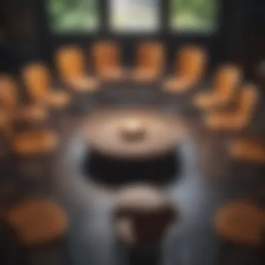 A circle of chairs set up for a mindfulness discussion session