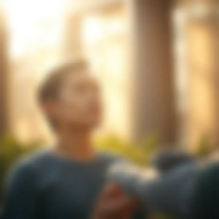 Breath of Peace: Embracing Mindfulness An individual practicing deep breathing as a mindfulness technique