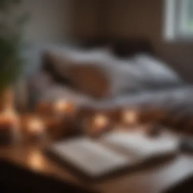 Self-Care Rituals for Mindful Living A cozy self-care setup with candles and a journal