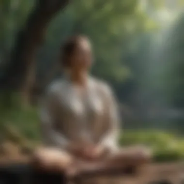 Finding Inner Peace Through Mindfulness Individual in a serene pose practicing mindfulness