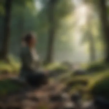 Embracing Calm in Nature Tranquil nature scene representing mindfulness
