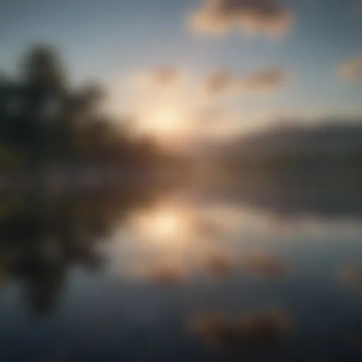 Serene landscape with calm water reflecting the sky