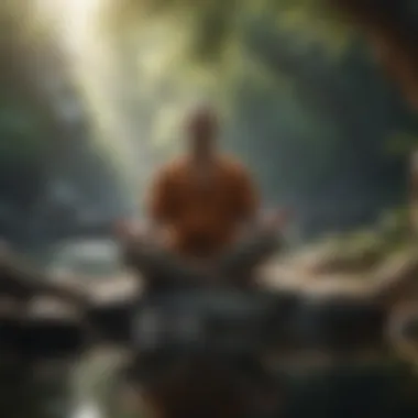 Individual meditating in a tranquil environment