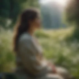 Serene landscape promoting mindfulness