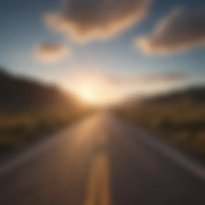 An open road leading into the horizon representing limitless possibilities