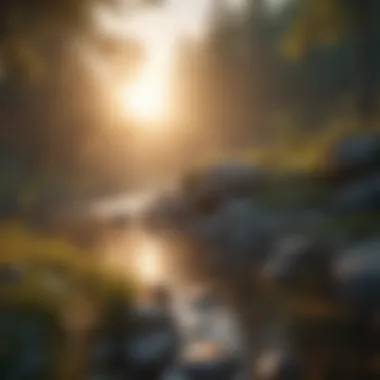 Nature's Harmony A serene landscape with a soft sunrise