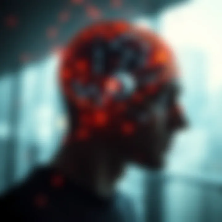 An abstract representation of anxiety and its effects on the mind