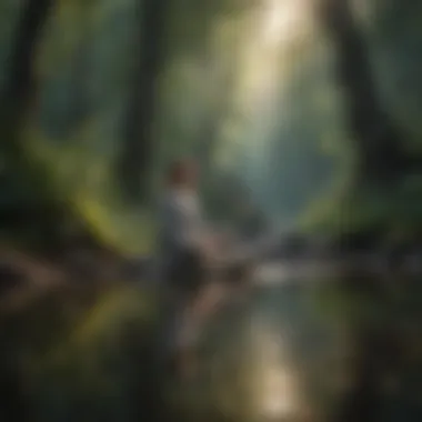 Finding Peace in Nature A serene landscape depicting a peaceful meditation setting.