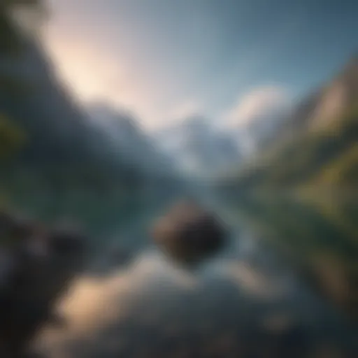 A serene landscape with mountains and a calm lake representing tranquility amid anxiety.
