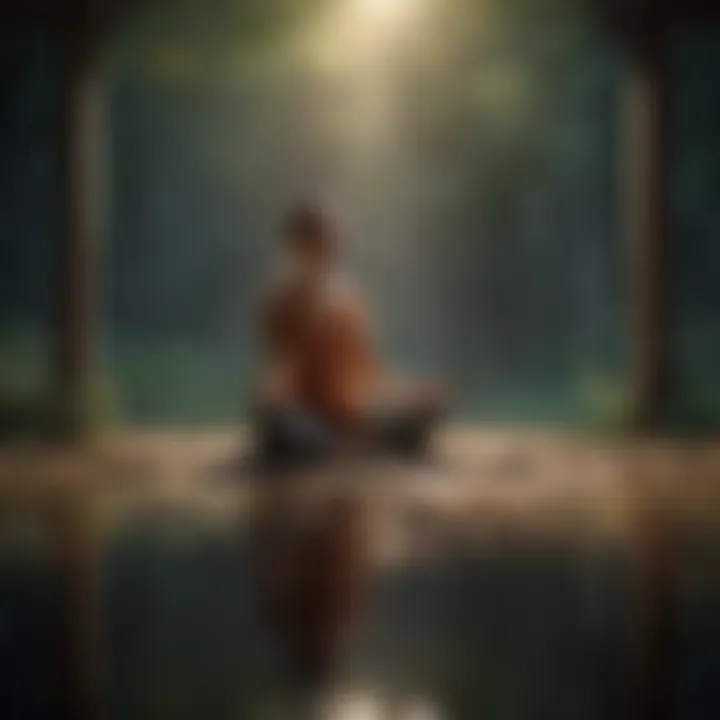 A person meditating peacefully, representing mindfulness