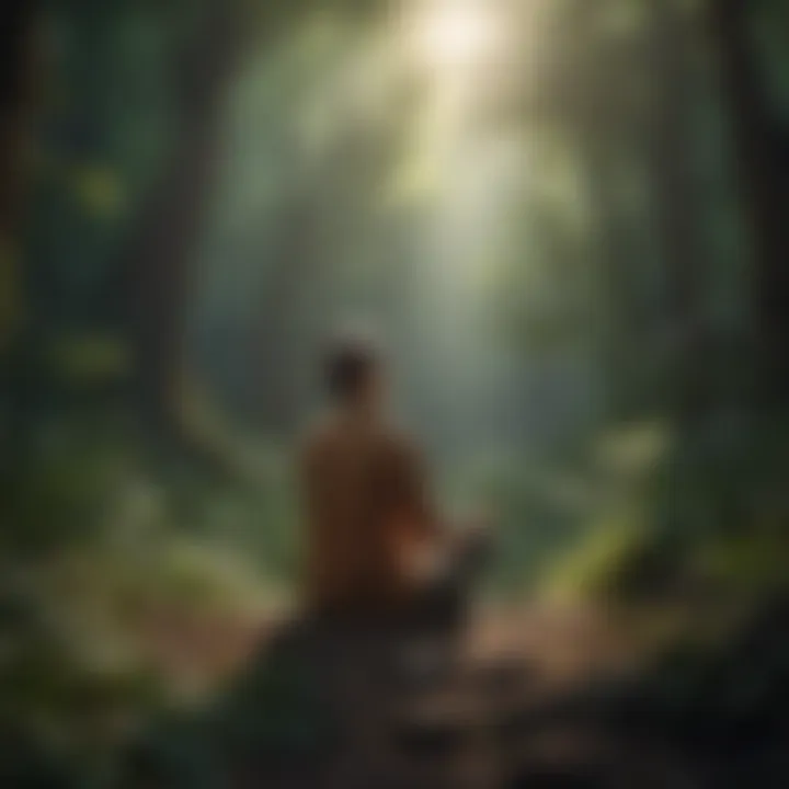 A person meditating in nature, illustrating mindfulness and focus.