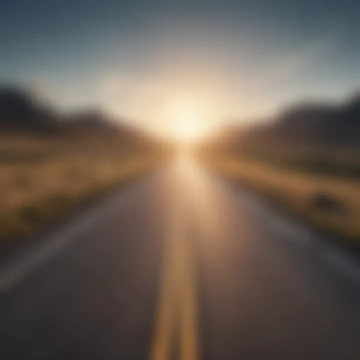 An open road leading into the horizon, representing the journey of self-discovery.