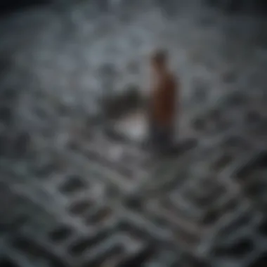 Navigating Emotional Complexity An intricate maze symbolizing the journey through emotional challenges