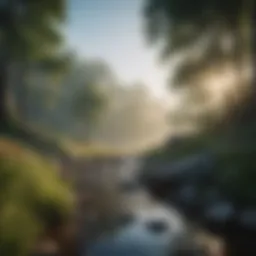 A serene landscape representing calmness amidst chaos