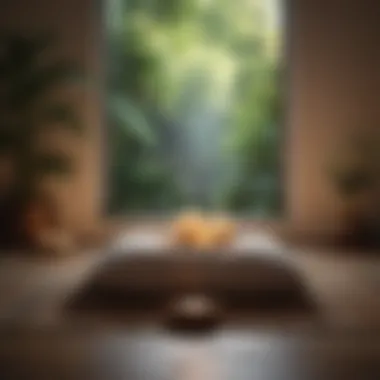Meditation Space Bliss A tranquil space featuring cushions and candles for meditation