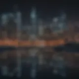 A vibrant city skyline representing new beginnings