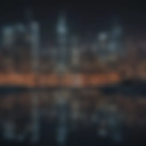 A vibrant city skyline representing new beginnings