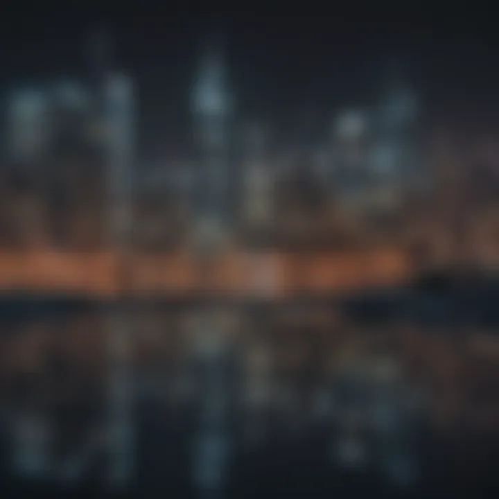A vibrant city skyline representing new beginnings
