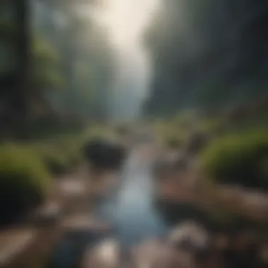 Finding Tranquility in Turmoil A serene landscape representing calm amidst chaos