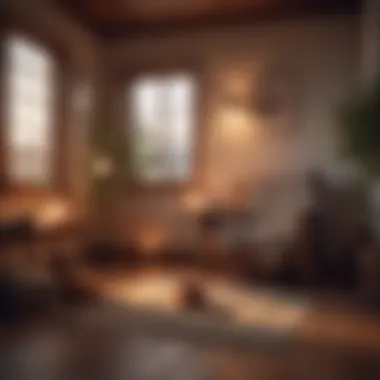 A cozy reading nook with warm lighting and a steaming cup of tea