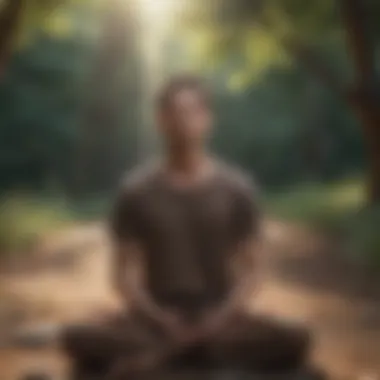 A person meditating outdoors, embodying peace and mental clarity