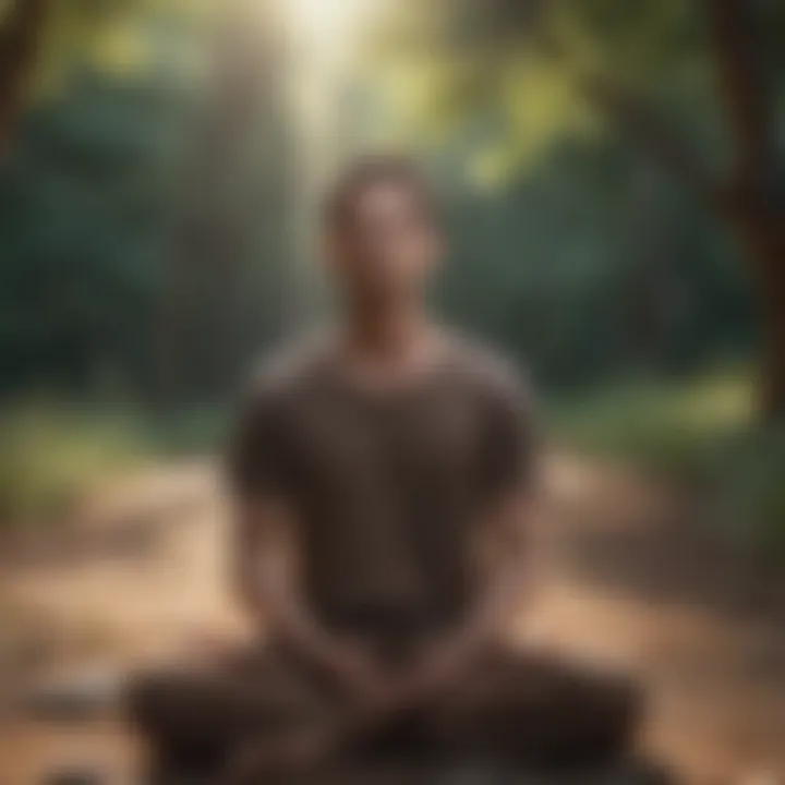 A person meditating outdoors, embodying peace and mental clarity