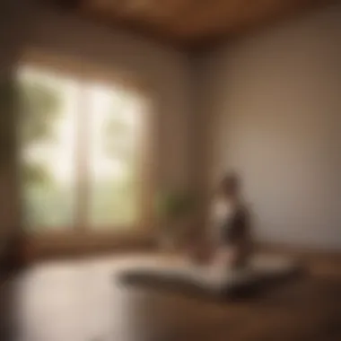 A peaceful meditation space with soft lighting