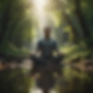 Mindfulness in Nature A person meditating in nature, embodying mindfulness and reflection