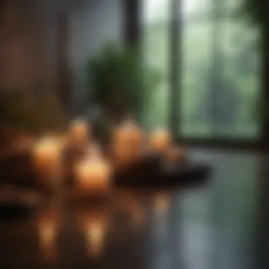 Meditation Space for Inner Calm A peaceful meditation space adorned with candles and natural elements