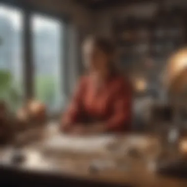 Crafting a Life of Intention An inspiring workspace with a vision board and goal-setting materials, reflecting the essence of intentional living.