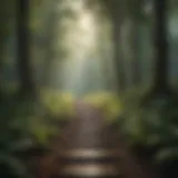 A serene landscape depicting a tranquil path through a lush forest, symbolizing the journey of meaningful living.