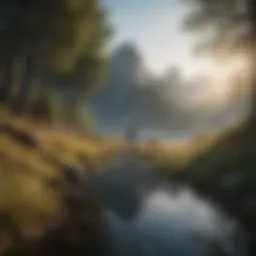 A serene landscape representing solitude and reflection