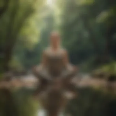 Mindfulness and Self-Reflection A person meditating in nature, embodying mindfulness and self-reflection