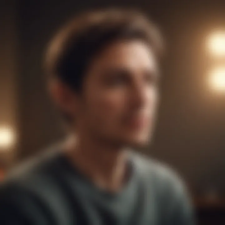 A person contemplating choices with a thoughtful expression
