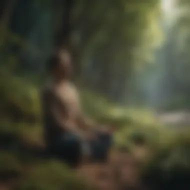 A person meditating in nature, conveying mindfulness and clarity