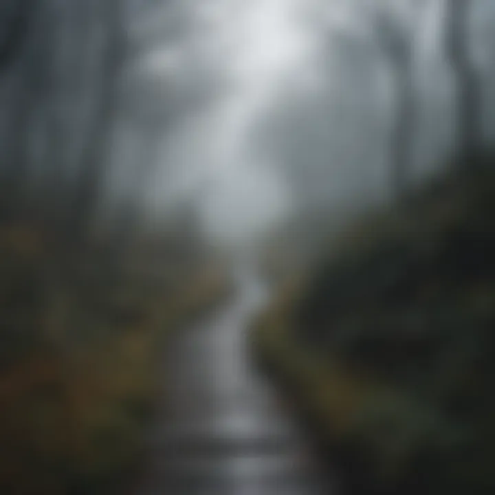 A winding path through a dense fog symbolizing uncertainty