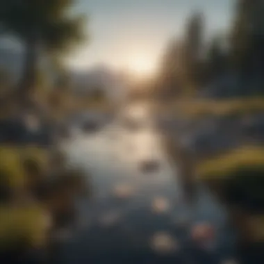 Tranquility in the Midst of Chaos A serene landscape reflecting tranquility amidst chaos