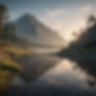 Serene Landscape of Introspection A serene landscape symbolizing tranquility and introspection
