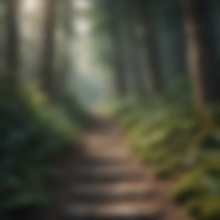 A winding path through a dense forest symbolizing the journey of self-discovery.