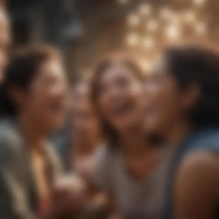 Group of friends laughing together showcasing social connection