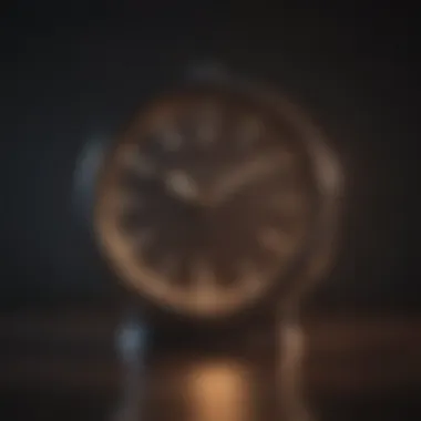 A clock with soft lighting to indicate time management in meditation